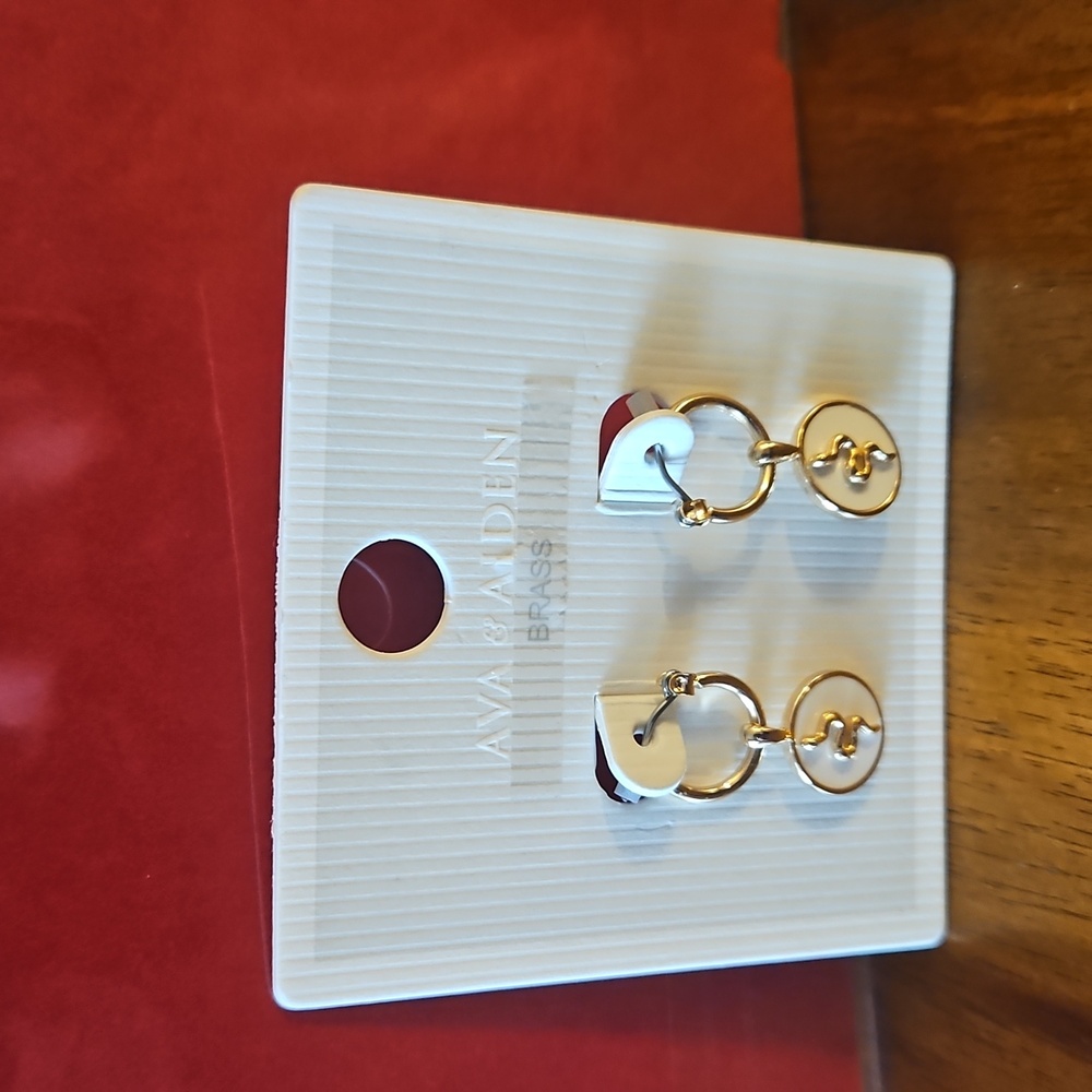 3 For $15 Ava & Aiden Gold Brass Danfling Earrings w/Post Back